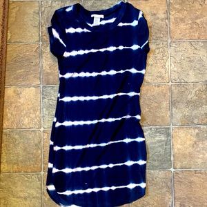 Blue tie dye T-shirt dress